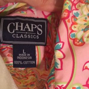 Chaps Classic Blouse Pink Paisley -L